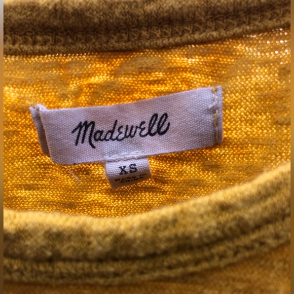 Madewell Crop Tee, Gold/Yellow, Size XS - Picture 5 of 5